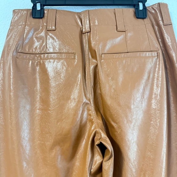 Free People Star Crossed Lovers Straight Faux Leather Pants Size 8 - Picture 6 of 15